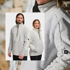 NWT Merino wool sherpa half zip sweater unisex